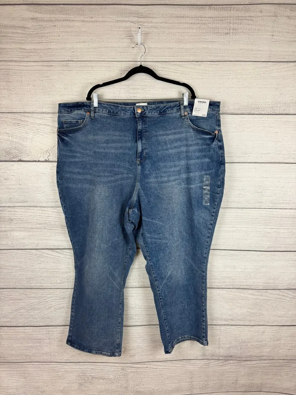 Sonoma Plus Size High Rise Stretch Straight Leg Jeans Size 30W